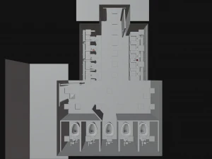The Shining 1980 - Overlook Hotel - The Red Bathroom 3D Model
