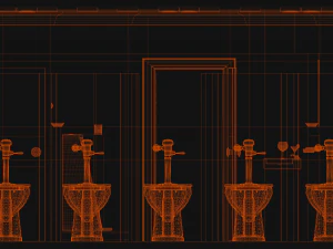 The Shining 1980 - Overlook Hotel - The Red Bathroom 3D Model