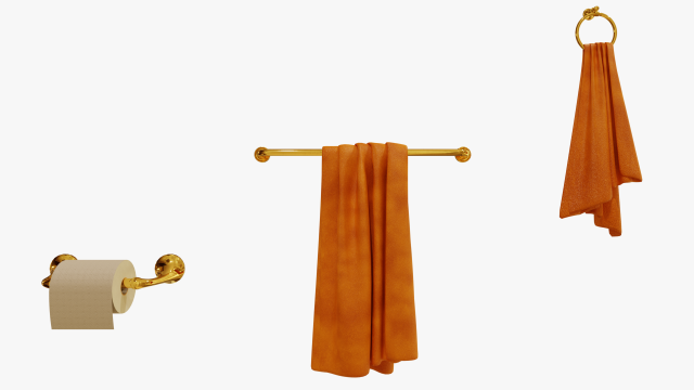 Toilet Paper Towels with Racks 3D Model .c4d .max .obj .3ds .fbx .stl .blend 
