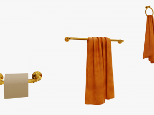 Toilet Paper Towels with Racks 3D Model