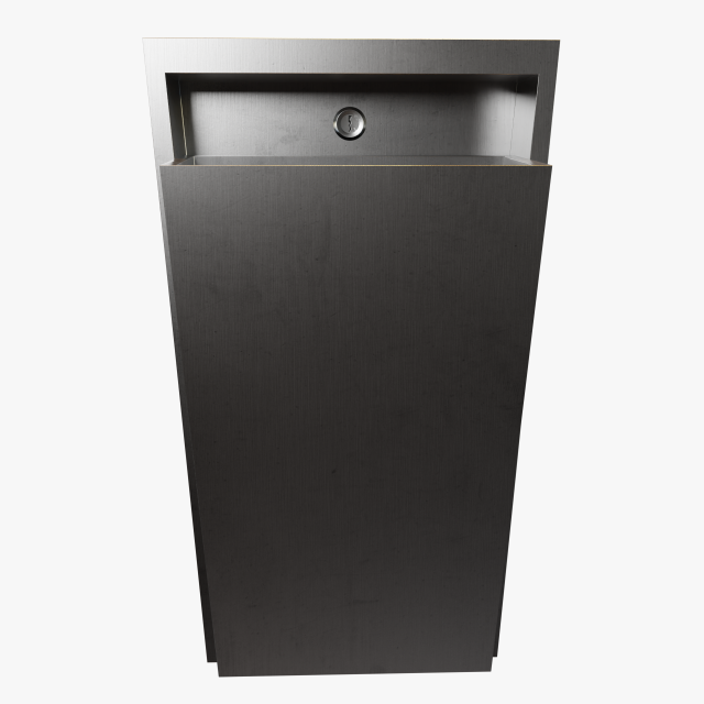 Wall-mounted Waste Receptacle 3D Model .c4d .max .obj .3ds .fbx .stl .blend 