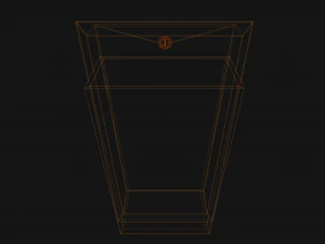 Wall-mounted Waste Receptacle 3D Model