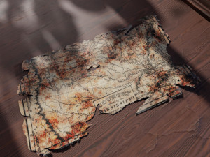 Worn Map of Mississippi 3D Model