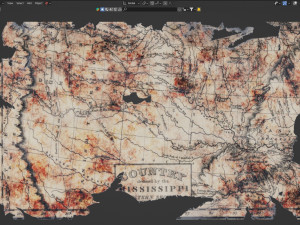 Worn Map of Mississippi 3D Model