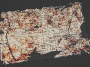 Worn Map of Mississippi 3D Model