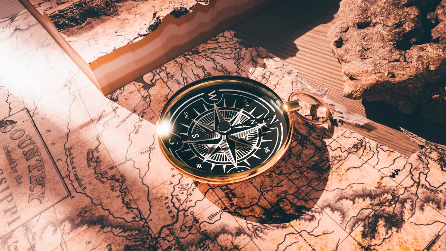 Vintage Compass 3D Model .c4d .max .obj .3ds .fbx .stl .blend 