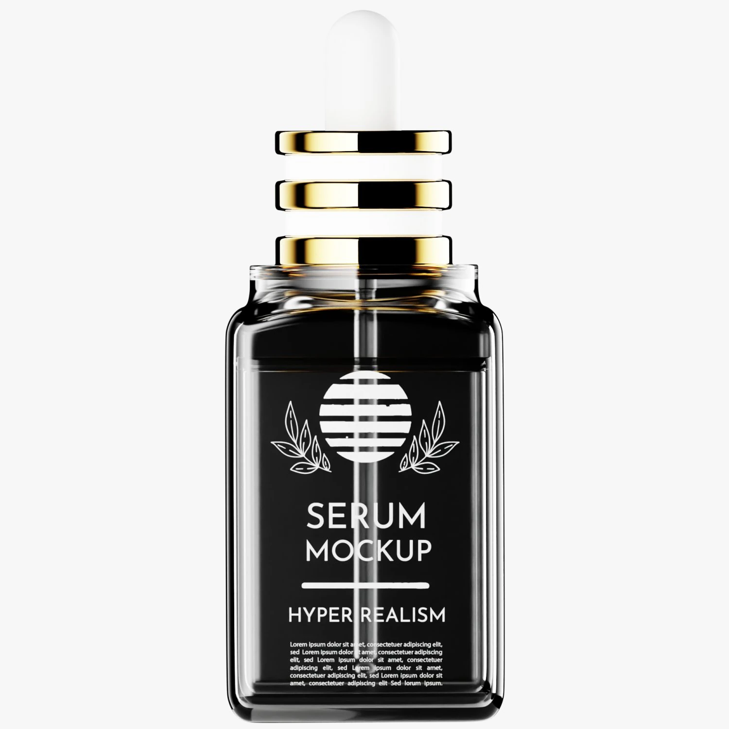 Serum Bottle Template - Packed Blender File 3D Model .c4d .max .obj .3ds .fbx .stl .blend 