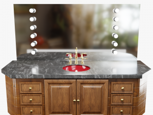 Bathroom Vanity Table with Sink 3D Model