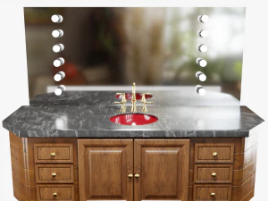 Tavolo da toeletta da bagno con lavandino Modello 3D