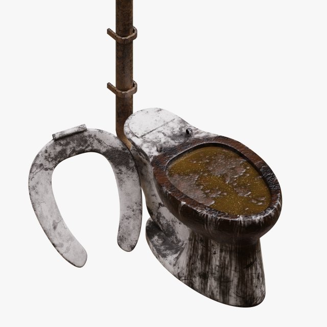 Clogged Filthy Dirty Toilet Modèle 3D .c4d .max .obj .3ds .fbx .stl .blend 