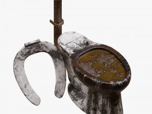 Toilette sporca sporca intasata Modello 3D