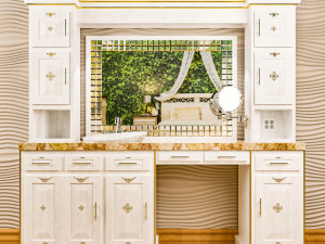 Antique Renaissance Makeup Mirror Vanity Table 3D Model