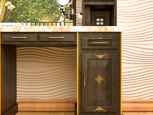 Antique Renaissance Makeup Mirror Vanity Table 3D Model