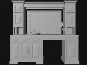 Antique Renaissance Makeup Mirror Vanity Table Model 3D
