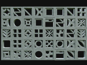 Modelli di pareti con blocchi di brezza Modello 3D
