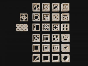 Breeze Blocks Wall Patterns Modèle 3D