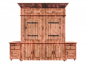 Country Cottage Wardrobe Wallbed Vanity Funiture 3D 模型