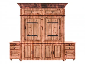 Mobili per toeletta con letto a muro per armadio in stile cottage di campagna Modello 3D