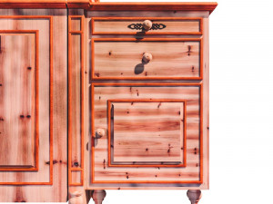 Country Cottage Wardrobe Wallbed Vanity Funiture 3D Model