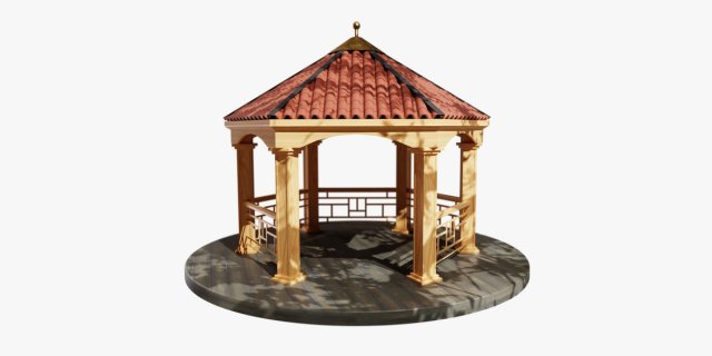 Gazebo Model 3D .c4d .max .obj .3ds .fbx .stl .blend 