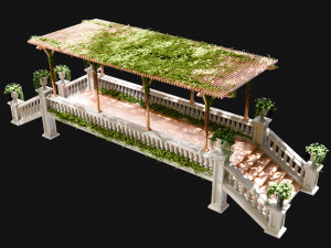 River Crossover Stone Bridge 3D Model