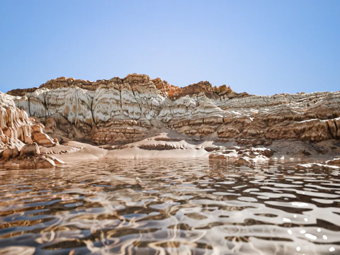 Terreno dell'ambiente del lago dell'oceano della roccia Modello 3D