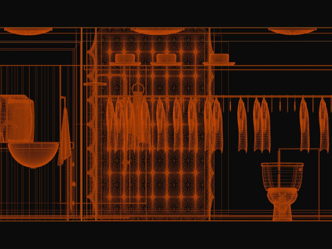 Elvis Presley Graceland Bathroom Interior 3D Модель