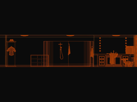 Elvis Presley Graceland Bathroom Interior 3D Модель