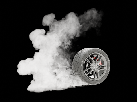 Car Tire Burnout Smoke Vbd Pack 3D Model