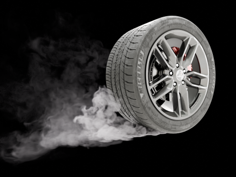 Car Tire Burnout Smoke Vbd Pack 3D Model