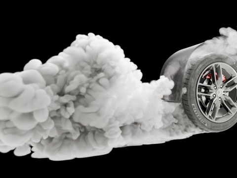 Car Tire Burnout Smoke Vbd Pack 3D Model