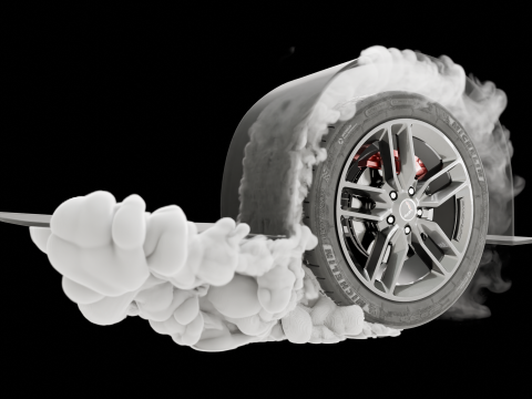 Car Tire Burnout Smoke Vbd Pack 3D Model