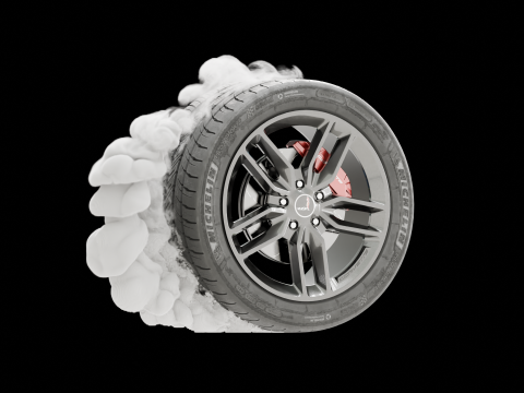 Car Tire Burnout Smoke Vbd Pack 3D Model