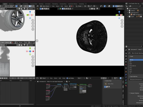 Animated Sequence of Car Tire Burnout Smoke in VDB Format 3D Model