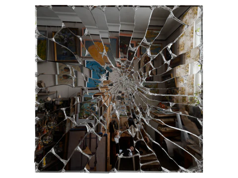 Broken Windows and Mirrors Glass Debris s 3D Model