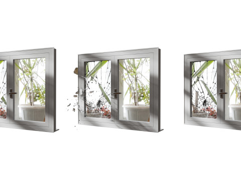 Animated Broken Windows and Mirrors Glass s Model 3D