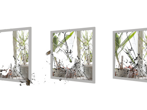 Animated Broken Windows and Mirrors Glass s Model 3D