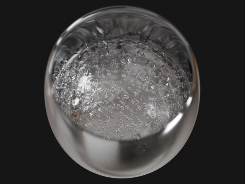 Animated Simulation of Gaseous Sparkling Water with Bubbles Model 3D
