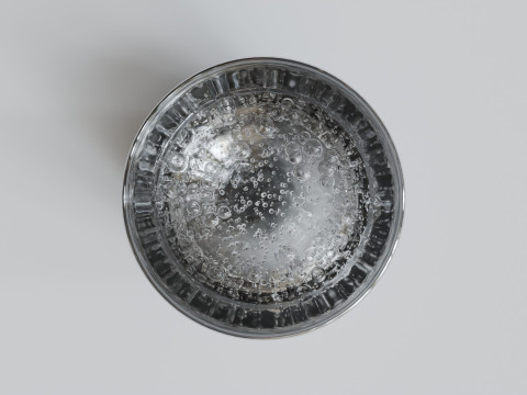 Animated Simulation of Gaseous Sparkling Water with Bubbles Model 3D