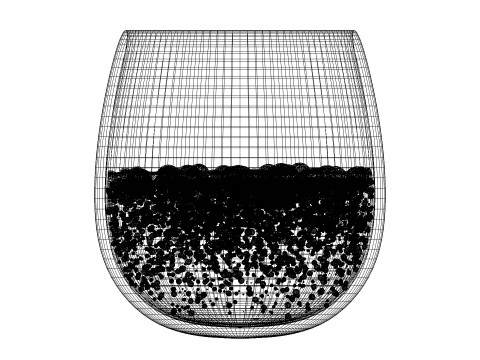 Animated Simulation of Gaseous Sparkling Water with Bubbles Model 3D