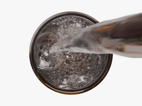 Paket mit gasförmigem kohlensäurehaltigem Wasser und Soda, Sprudel- und Blaseneffekt 3D Modell