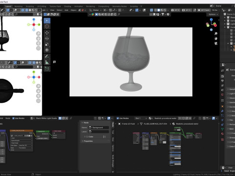 Paket mit gasförmigem kohlensäurehaltigem Wasser und Soda, Sprudel- und Blaseneffekt 3D Modell