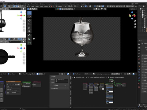 Paket mit gasförmigem kohlensäurehaltigem Wasser und Soda, Sprudel- und Blaseneffekt 3D Modell