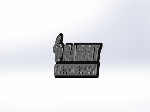 Volkswagen Rabbit Fuel Injection Logo 3D Модель