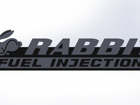 Volkswagen Rabbit Fuel Injection Logo 3D Модель