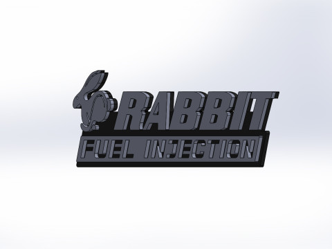 Volkswagen Rabbit Fuel Injection Logo 3D Модель