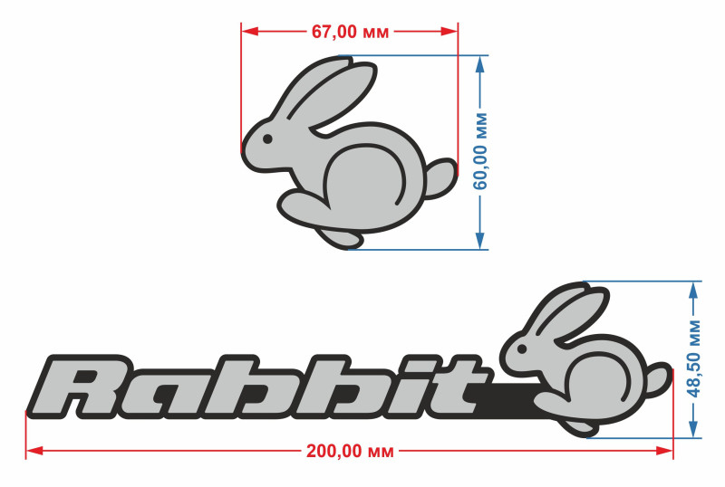 Volkswagen golf rabbit logo ver 1 Modèle 3D .c4d .max .obj .3ds .fbx .stl .blend 