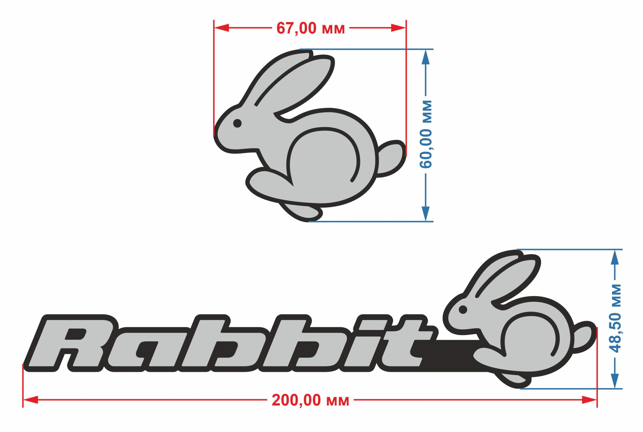 Volkswagen golf rabbit logo ver 1 3D Model .c4d .max .obj .3ds .fbx .stl .blend