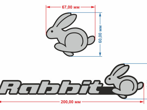 Volkswagen golf rabbit logo ver 1 3D-Modell