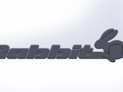 Volkswagen golf rabbit logo ver 1 3D Model